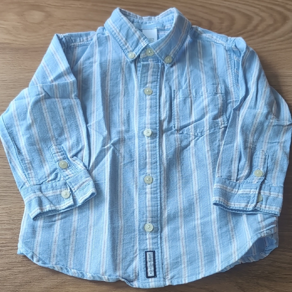 Janie And Jack Blue Striped Kids Shirt